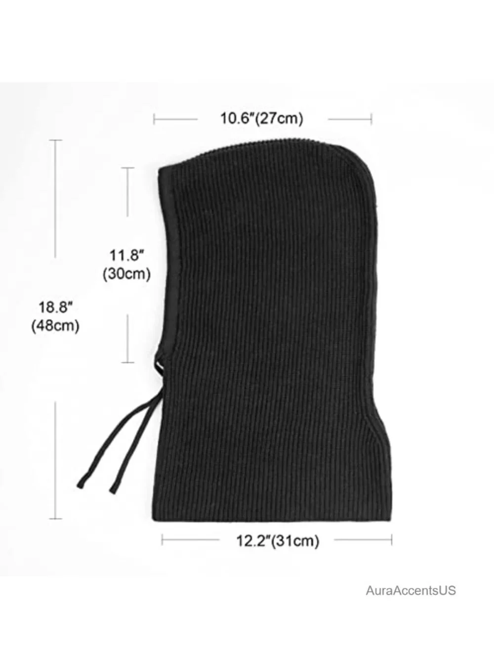 Knit Balaclava Winter Hat with Adjustable Drawstring Hooded Scarf for Women